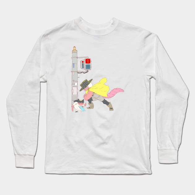 Croc & baby brother on the streets Long Sleeve T-Shirt by Luc de Haan